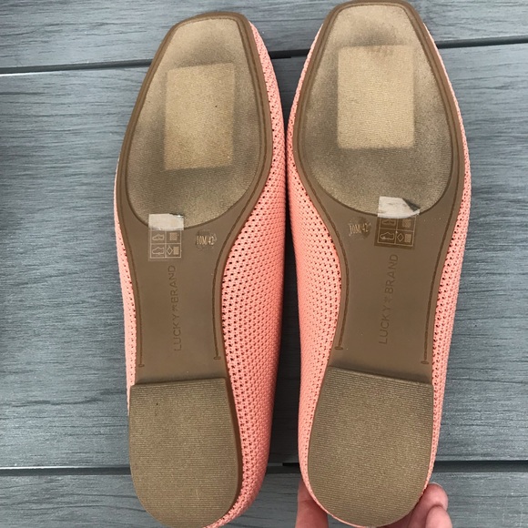 Lucky brand daneric rose pink crayon clay ballet flats slip on square toe size10 - Picture 3 of 9